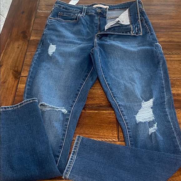 Levi’s 721 high rise skinny blue distressed denim jeans size 29 - Picture 2 of 13